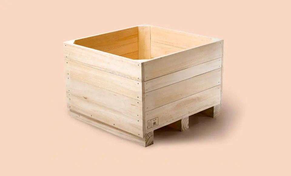 Embalaje Bins de madera vista 1