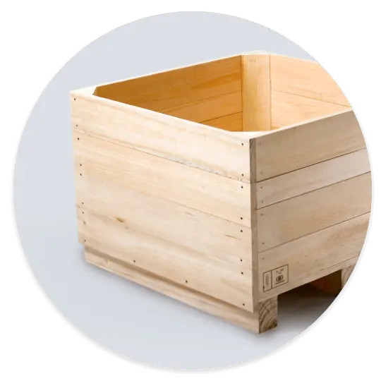 Embalaje Bins de madera vista 2